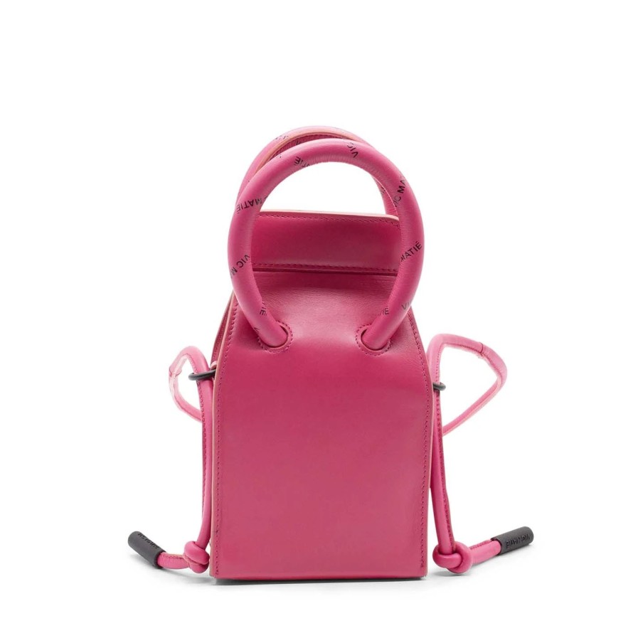 Women VIC MATIE | Isottahexagonal Fuchsia Crossbody Mini Pouch With Printed Logos