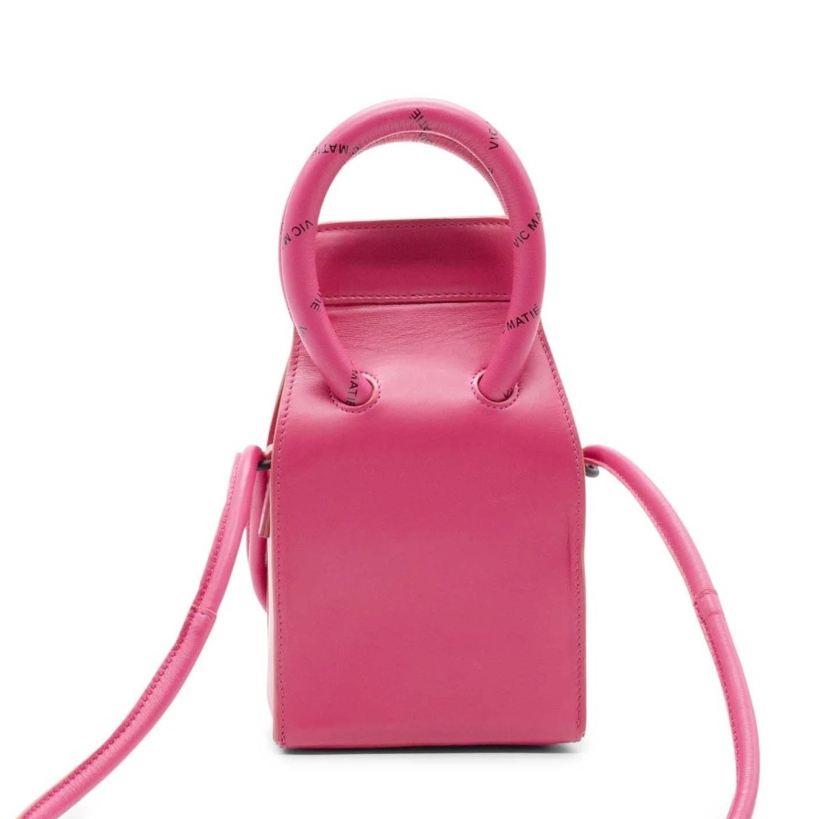 Women VIC MATIE | Isottahexagonal Fuchsia Crossbody Mini Pouch With Printed Logos