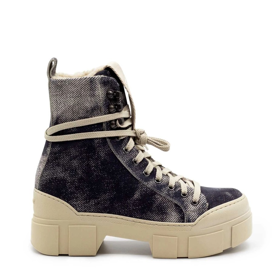 Women VIC MATIE | Roccia Beige Split Calfskin Combat Boots