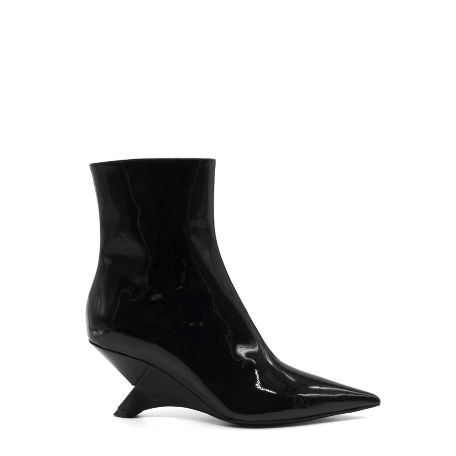 Women VIC MATIE | Swan Black Patent Ankle Boots