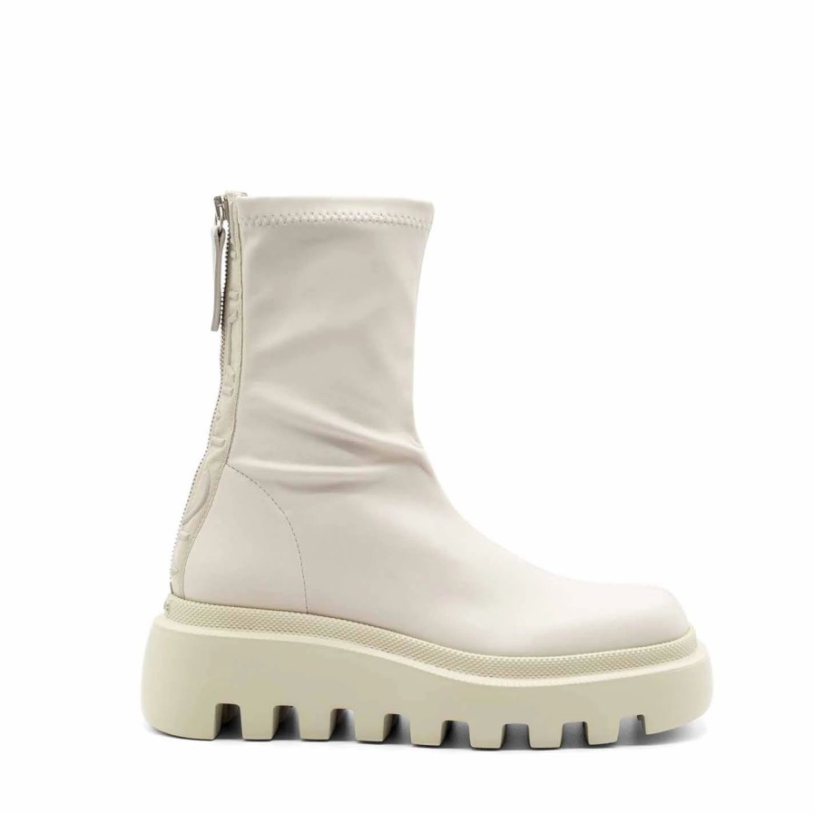 Women VIC MATIE | Gear Ivory Faux Leather Ankle Boots