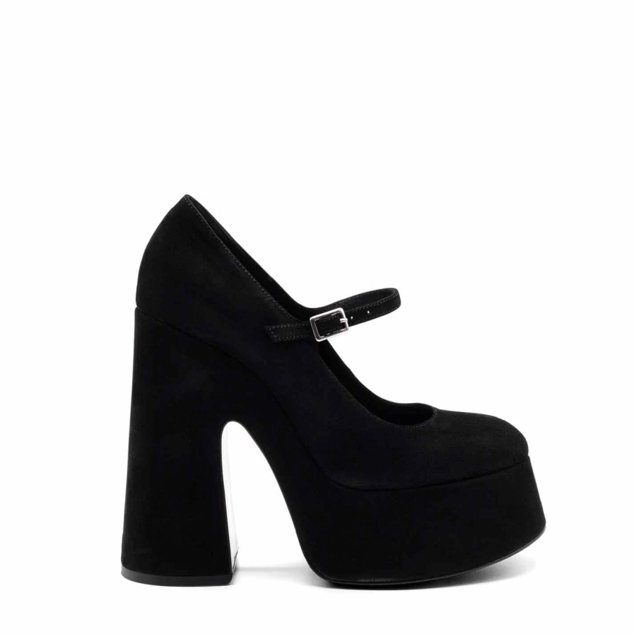 Women VIC MATIE | Flare Black Suede Mary Janes