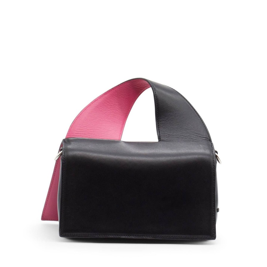 Women VIC MATIE | Elenaasymmetric Black/Fuchsia Mini Bag