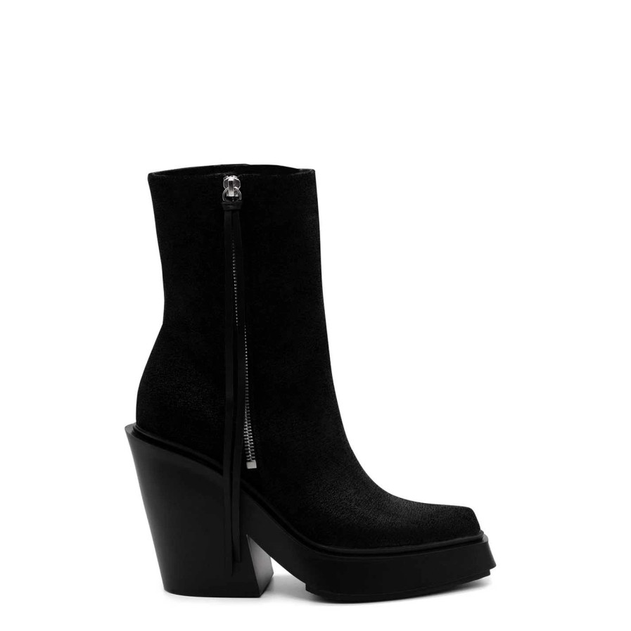 Women VIC MATIE | Tetrix Black Split Leather Ankle Boots