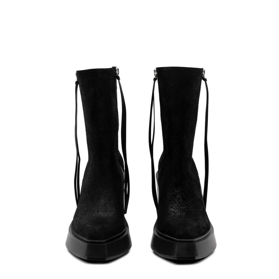 Women VIC MATIE | Tetrix Black Split Leather Ankle Boots