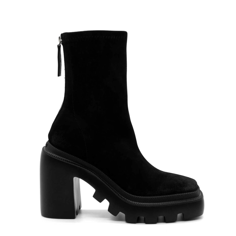 Women VIC MATIE | Gear Heel Black Split Leather Ankle Boots