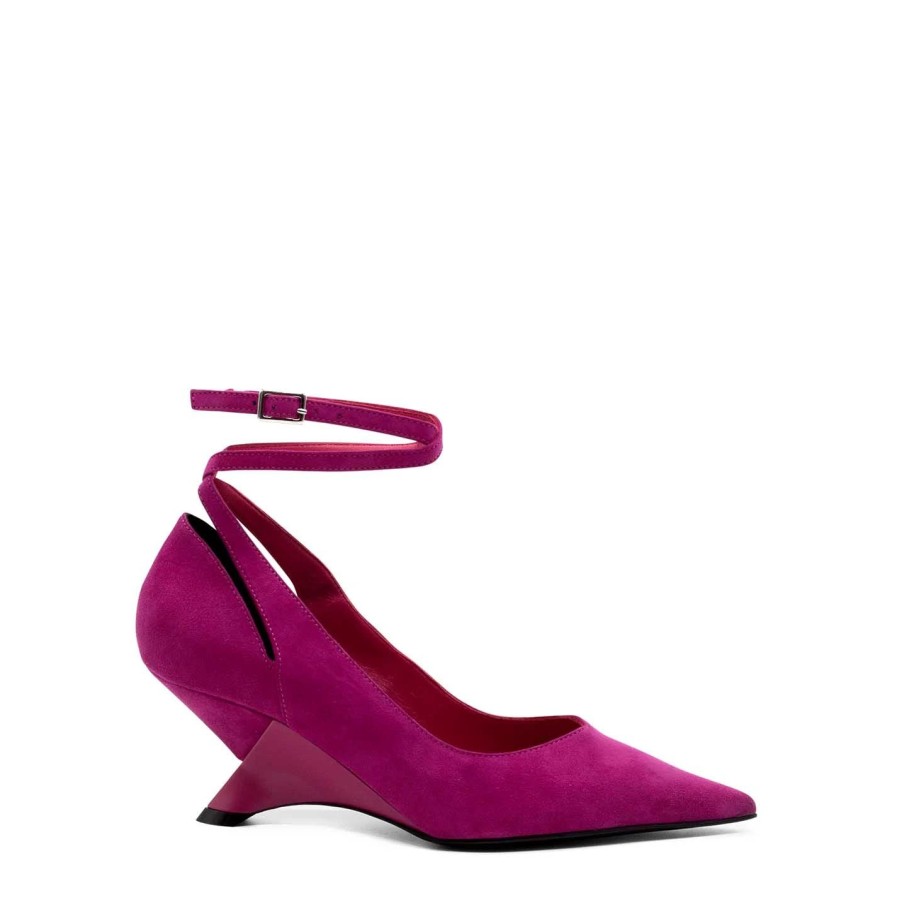 Women VIC MATIE | Fuchsia Chanel Swan Shoes With Strap