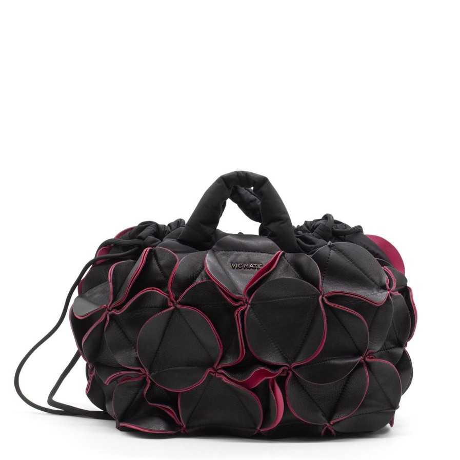 Women VIC MATIE | Rosa Smallmini Black/Fuchsia Petal Bag