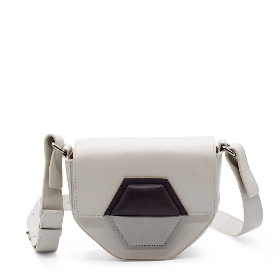 Women VIC MATIE | Emmahexagonal Milk-White/Grey/Ice-White Crossbody Bag