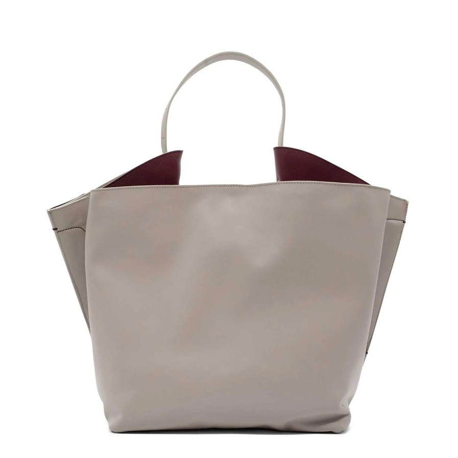 Women VIC MATIE | Antonialarge Dove-Grey/Dark Red Shopper Bag