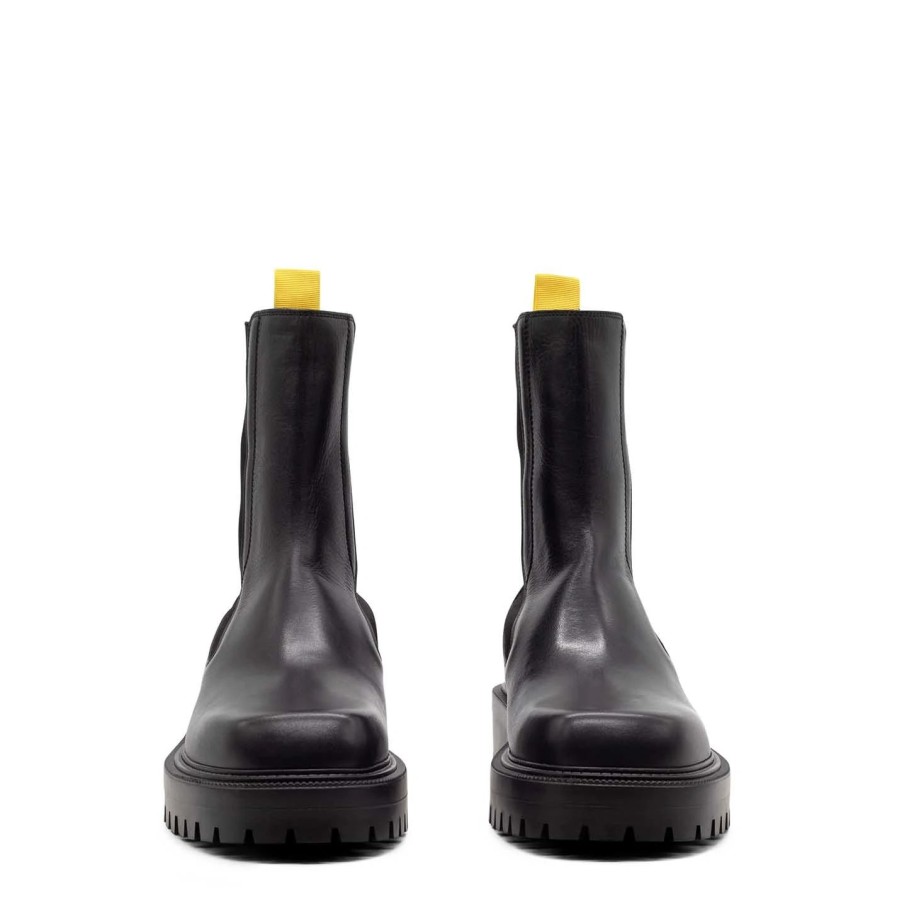 Men VIC MATIE | Black/Yellow Lug-Sole Beatles Boots