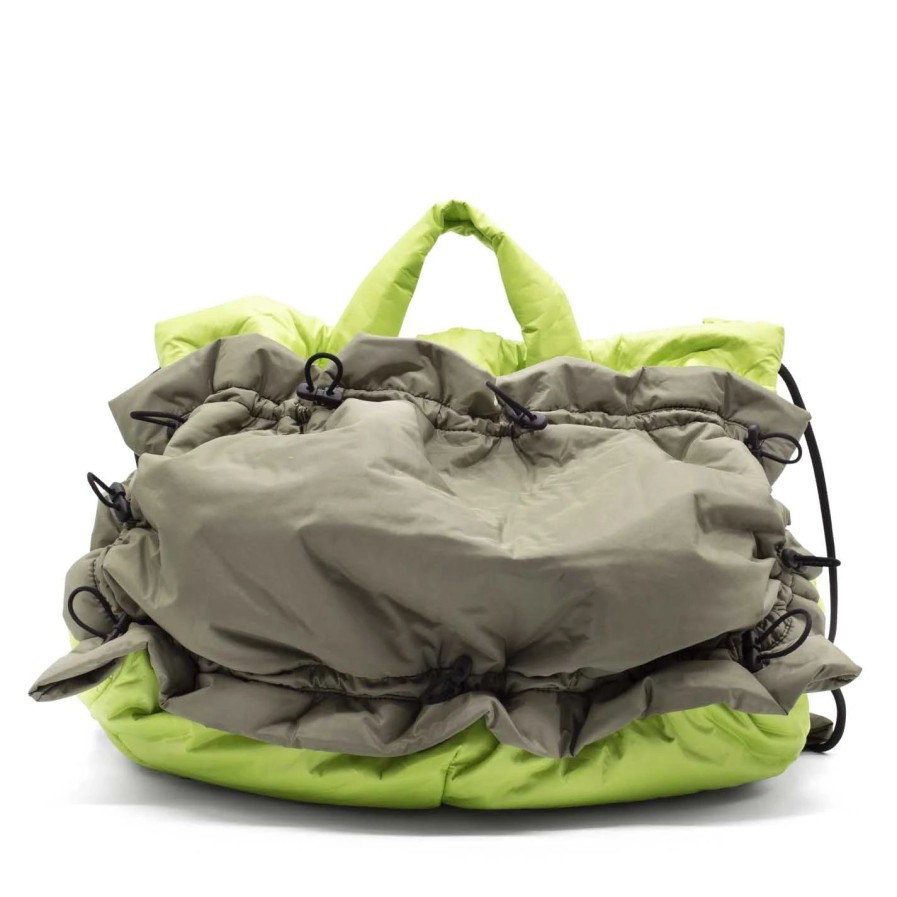 Women VIC MATIE | Pennykhaki/Lime Shopper Bag With Drawstring