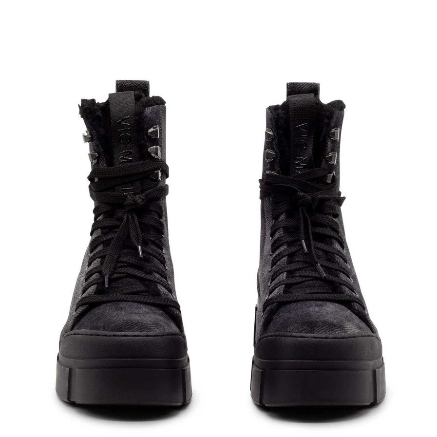 Women VIC MATIE | Roccia Anthracite Split Calfskin Combat Boots