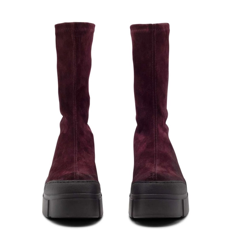 Women VIC MATIE | Roccia Burgundy Split Leather Ankle Boots