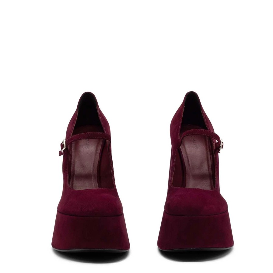 Women VIC MATIE | Flare Dark Red Suede Mary Janes