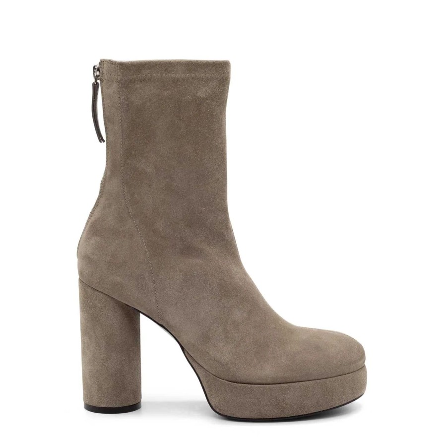 Women VIC MATIE | Ducky Dove-Grey Stretchy Split Leather Ankle Boots