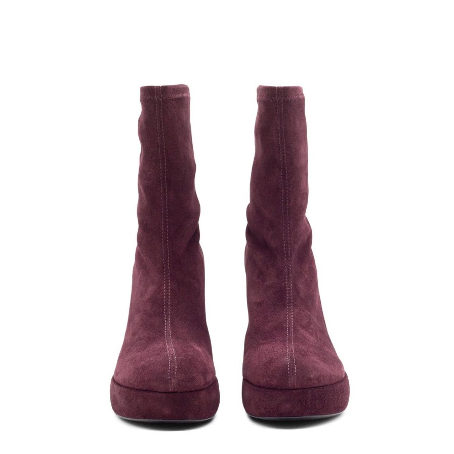 Women VIC MATIE | Ducky Burgundy Split Leather Ankle Boots