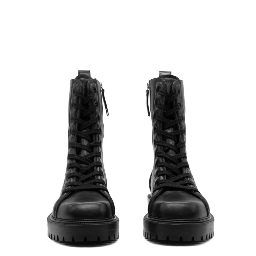 Men VIC MATIE | Black Lug-Sole Combat Boots