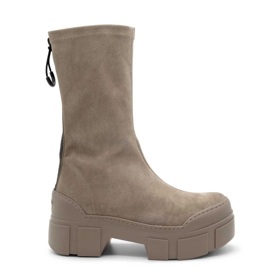 Women VIC MATIE | Roccia Dove-Grey Split Leather Ankle Boots