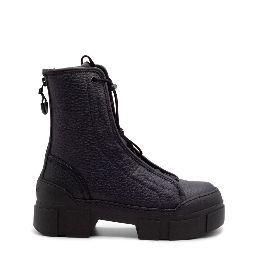 Women VIC MATIE | Roccia Black Leather Combat Boots