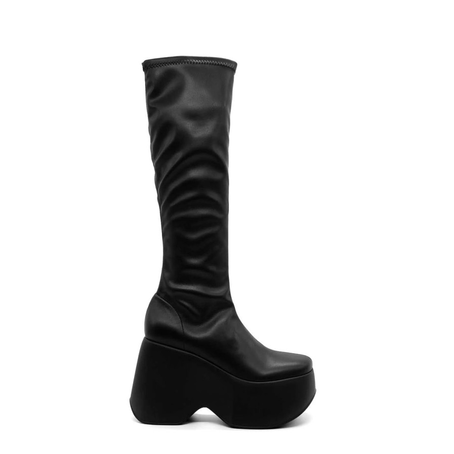 Women VIC MATIE | Yoko Minimalist Black Faux Leather Boots