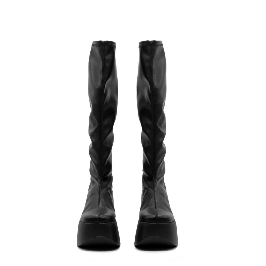 Women VIC MATIE | Yoko Minimalist Black Faux Leather Boots