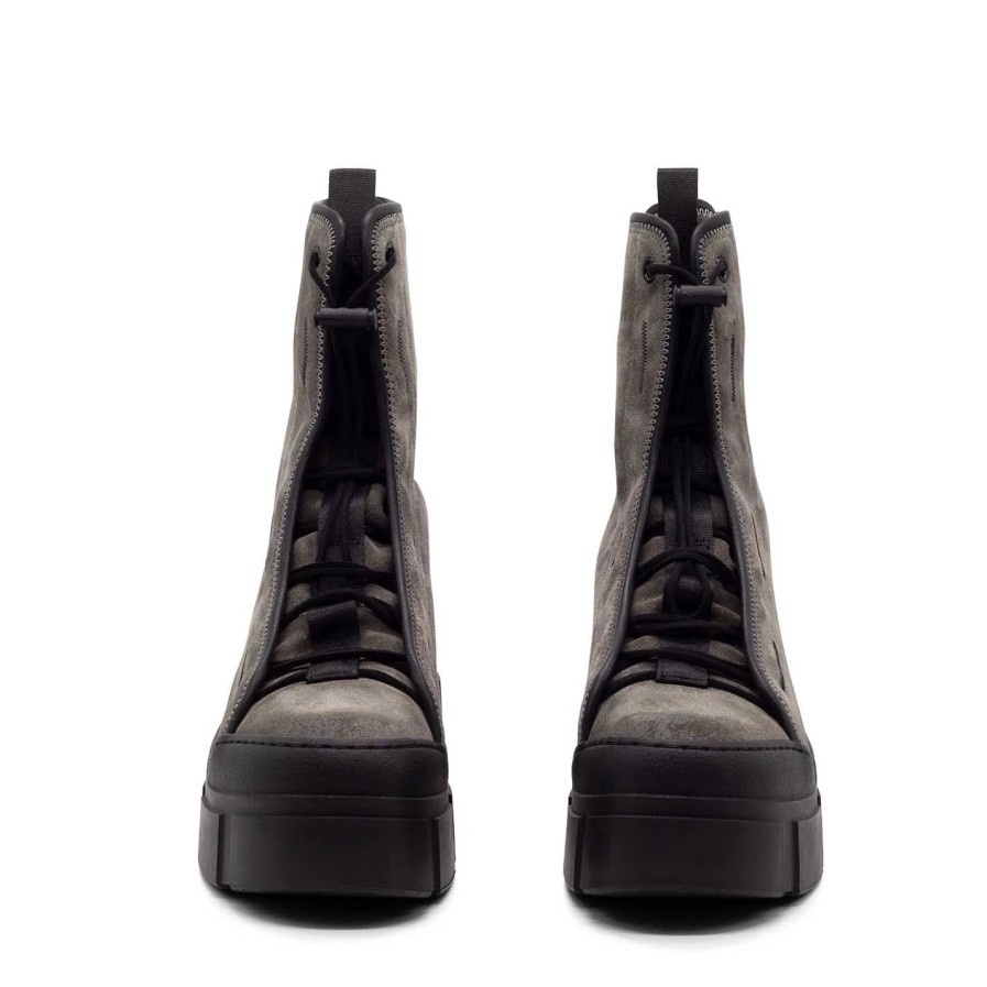 Women VIC MATIE | Roccia Dove-Grey/Black Split Leather Combat Boots